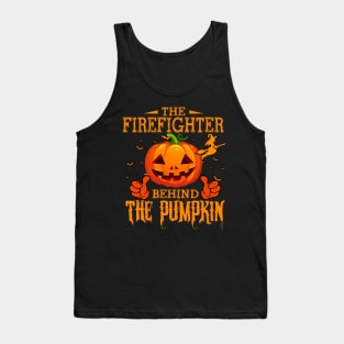 Mens The CHEF Behind The Pumpkin T shirt Funny Halloween T Shirt_FIREFIGHTER Tank Top